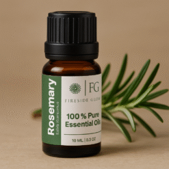 Rosemary Essential Oil – 10 ML | 100% Pure Essential Oil by Fireside Glow For Diffusers, Haircare, Soap Making, DIY Crafts & Aromatherapy