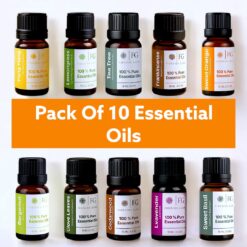 Pack of 10 Premium Essential Oil – 10 ML (Ylang Ylang, Lemongrass, Tea Tree, Frankincense, Sweet Orange, Bergamot, Clove Leaves, Cedarwood, Lavender) |100% Pure Essential Oil by Fireside Glow For Diffusers, Natural Insect Repellents, Soap Making, DIY Cleaning & Aromatherapy