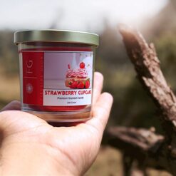 Strawberry Cupcakes- Fireside Glow Candles | 140 Gram Blended Soy Wax Scented Candle With Metal Lid