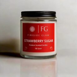 Strawberry Sugar – Fireside Glow Candles | 100 Gram Blended Soy Wax Scented Candle