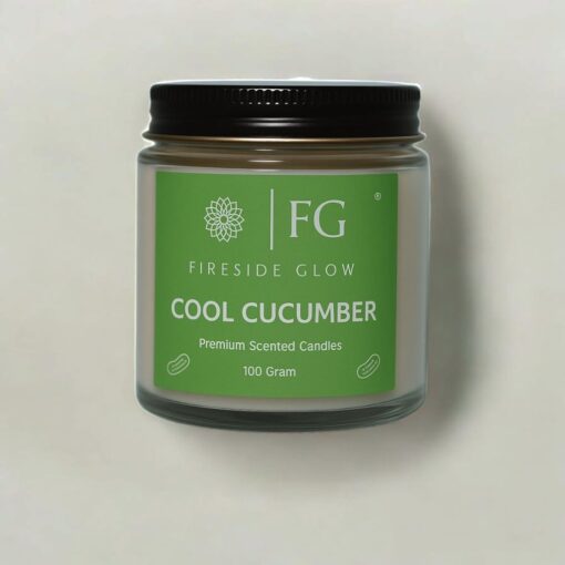 Cool Cucumber - Fireside Glow Candles | 100 Gram Blended Soy Wax Scented Candle