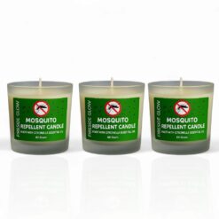 Mosquito Repellent Candle (Made with Citronella Essential Oil) – Fireside Glow Candles | Set of 3 | Blended Soy Wax Scented Candle