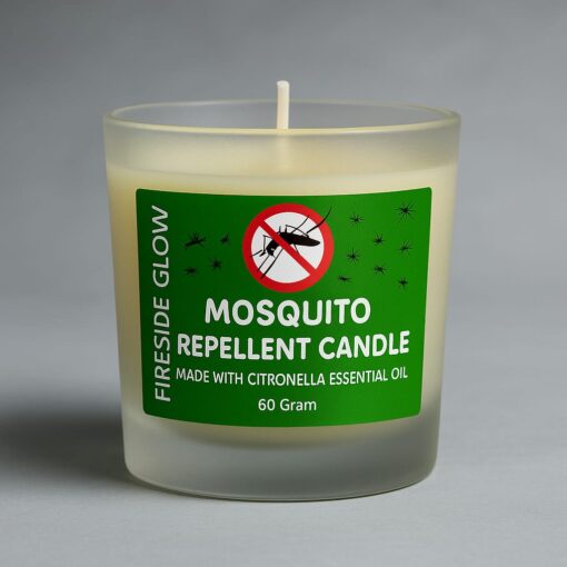 Mosquito Repellent Candle (Made with Citronella Essential Oil) – Fireside Glow Candles | Set of 3 | Blended Soy Wax Scented Candle