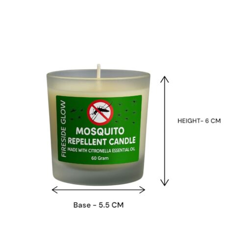 Mosquito Repellent Candle (Made with Citronella Essential Oil) – Fireside Glow Candles | Set of 3 | Blended Soy Wax Scented Candle