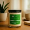 Cool Cucumber - Fireside Glow Candles | 200 Gram Blended Soy Wax Scented Candle