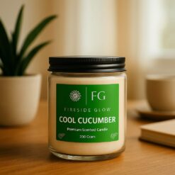 Cool Cucumber - Fireside Glow Candles | 200 Gram Blended Soy Wax Scented Candle